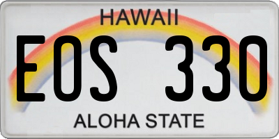 HI license plate EOS330