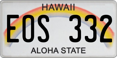 HI license plate EOS332