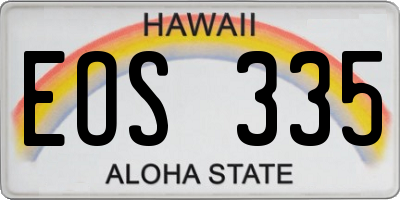 HI license plate EOS335