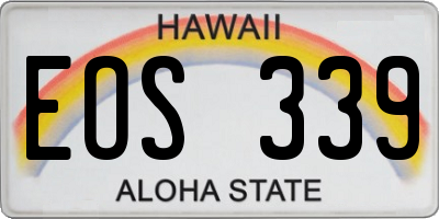 HI license plate EOS339