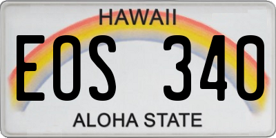 HI license plate EOS340