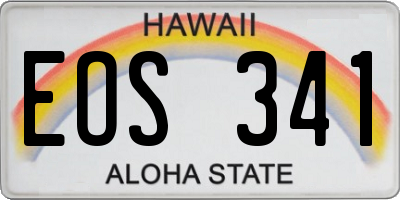 HI license plate EOS341