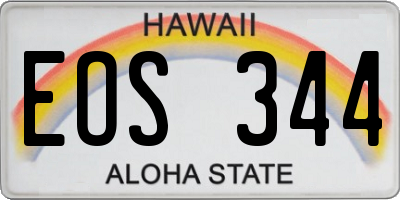 HI license plate EOS344