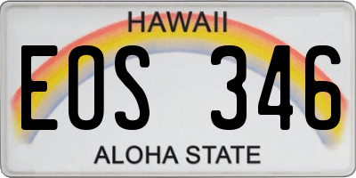 HI license plate EOS346