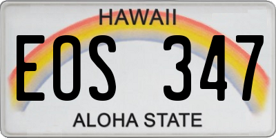 HI license plate EOS347