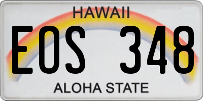 HI license plate EOS348