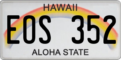 HI license plate EOS352