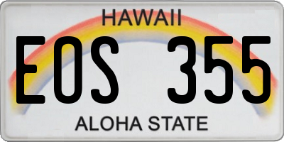 HI license plate EOS355