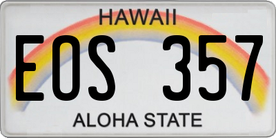 HI license plate EOS357