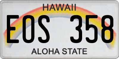 HI license plate EOS358