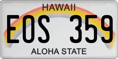 HI license plate EOS359