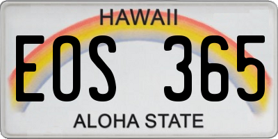 HI license plate EOS365