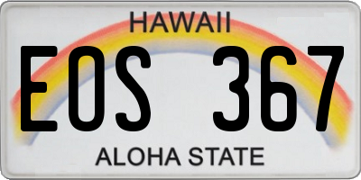 HI license plate EOS367