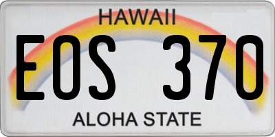 HI license plate EOS370