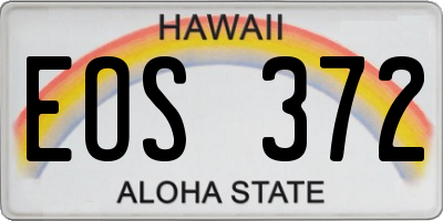 HI license plate EOS372