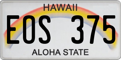 HI license plate EOS375