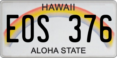HI license plate EOS376