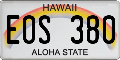 HI license plate EOS380
