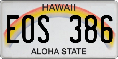 HI license plate EOS386