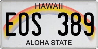 HI license plate EOS389