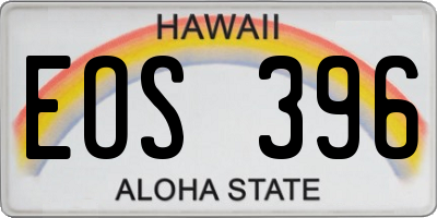 HI license plate EOS396