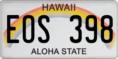HI license plate EOS398