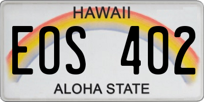 HI license plate EOS402