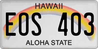 HI license plate EOS403