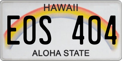 HI license plate EOS404