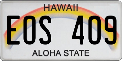 HI license plate EOS409