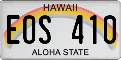 HI license plate EOS410