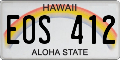 HI license plate EOS412