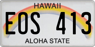 HI license plate EOS413