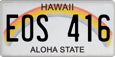 HI license plate EOS416