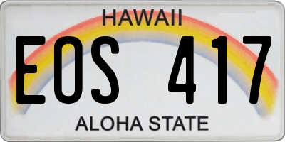 HI license plate EOS417