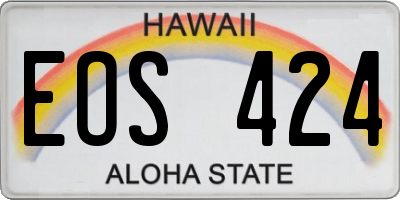 HI license plate EOS424
