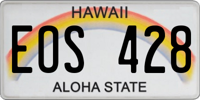 HI license plate EOS428