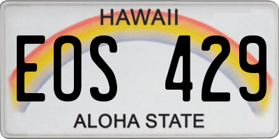 HI license plate EOS429