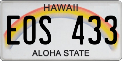 HI license plate EOS433