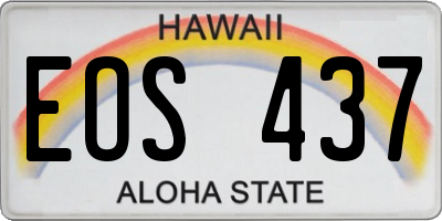 HI license plate EOS437
