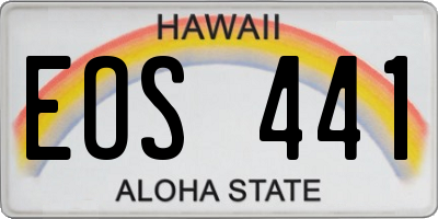 HI license plate EOS441