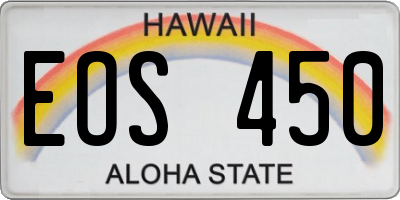 HI license plate EOS450