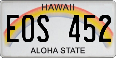 HI license plate EOS452