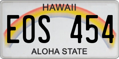HI license plate EOS454