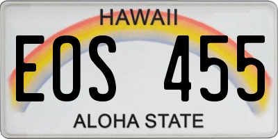 HI license plate EOS455