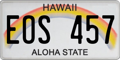 HI license plate EOS457