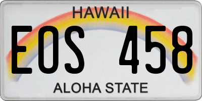 HI license plate EOS458
