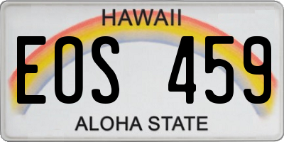 HI license plate EOS459
