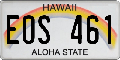 HI license plate EOS461