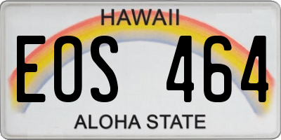 HI license plate EOS464